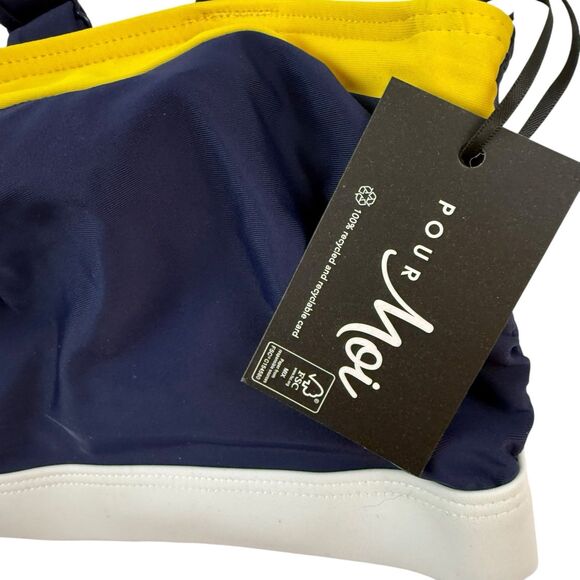 NEW Pour Moi Palm Springs Hidden Underwired Cami Bikini Top 34DD Blue - Picture 3 of 11